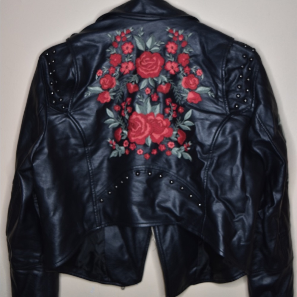 Torrid rose leather jacket size 0